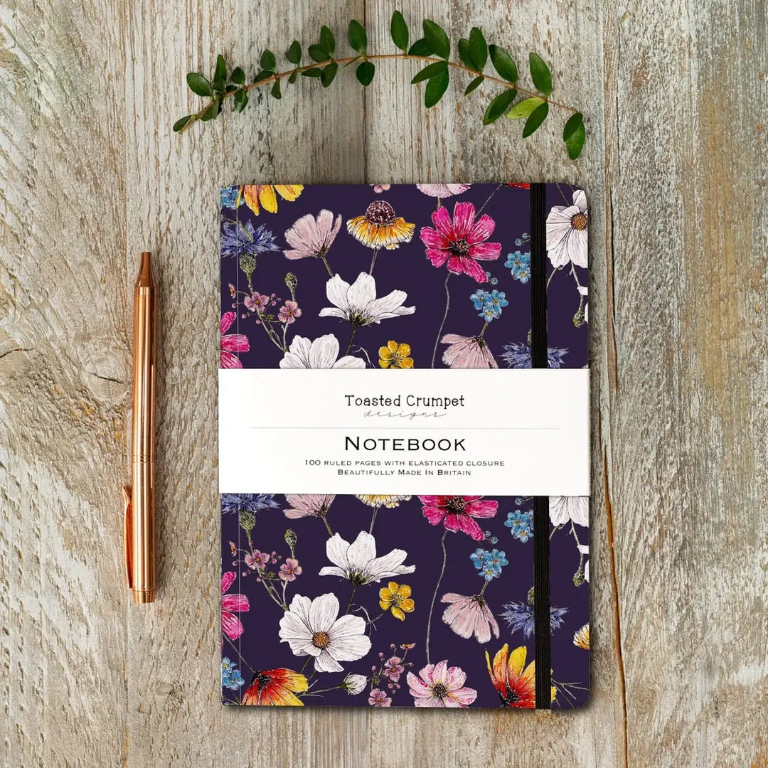 Regency Gardens (Noir) A5 Lined Notebook