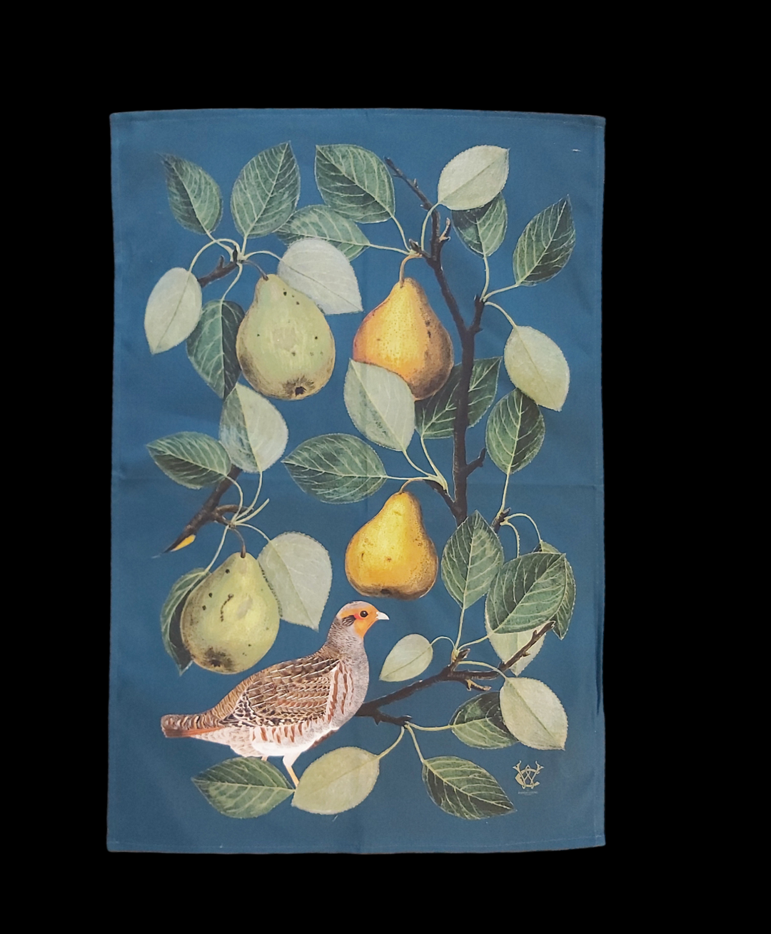 Partridge in a Pear Tree Antique Print Tea Towel