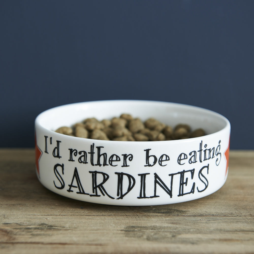 Rather Be Eating Sardines Cat Bowl Boxed