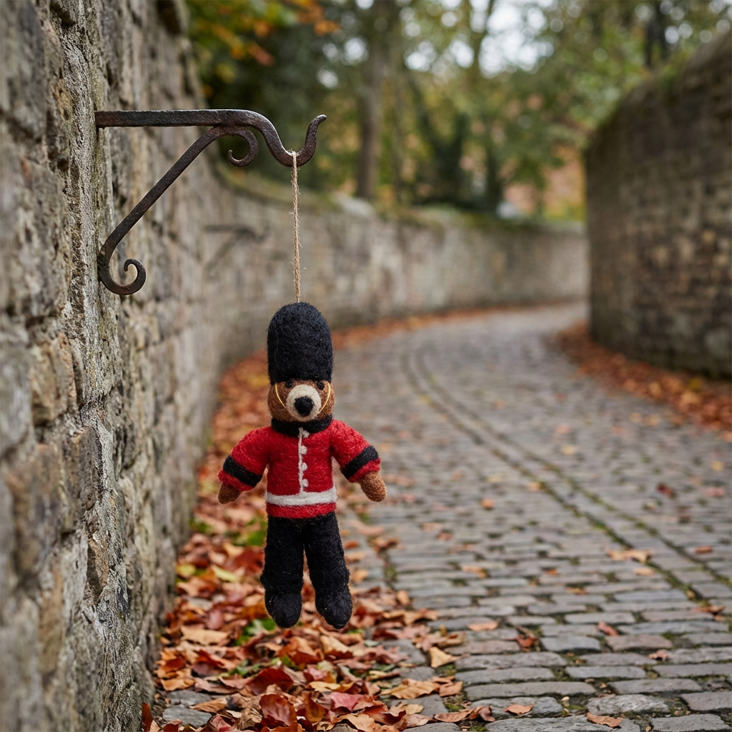 Handmade Felt Beefeater Bear London Decoration