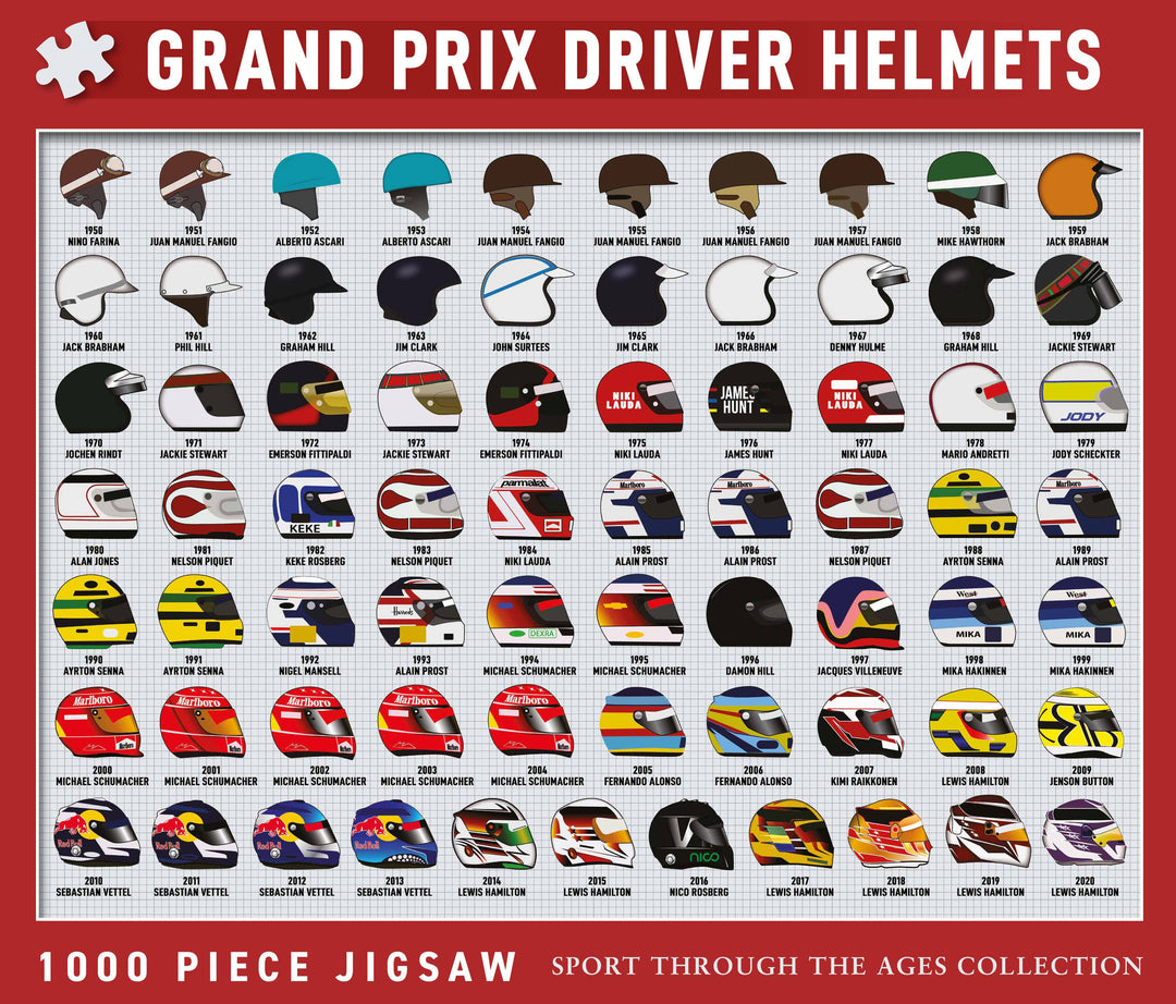 Grand Prix Driver Helmets 1000 Piece Jigsaw 