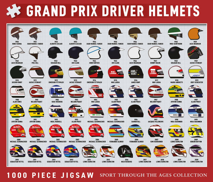 Grand Prix Driver Helmets 1000 Piece Jigsaw 