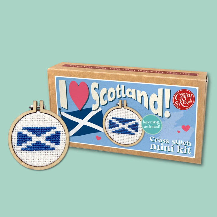 'I Love Scotland' Mini Matchbox Cross Stitch Kit