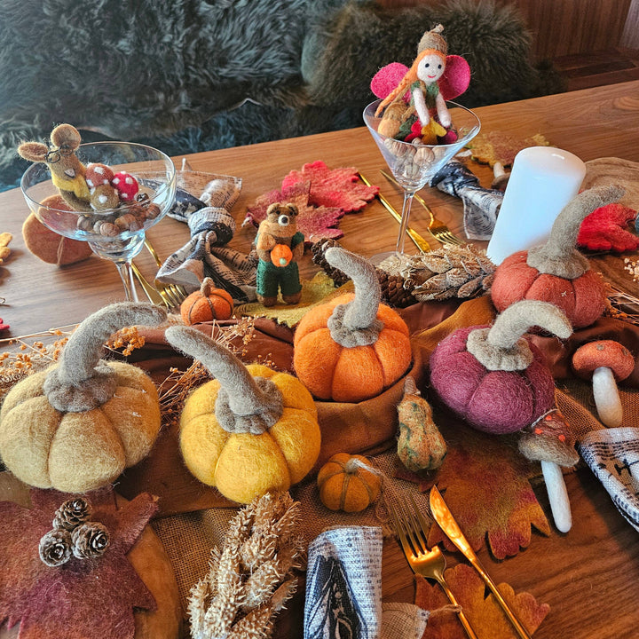 Handmade Needle Felt Oliver the Mouse Autumnal Decoration