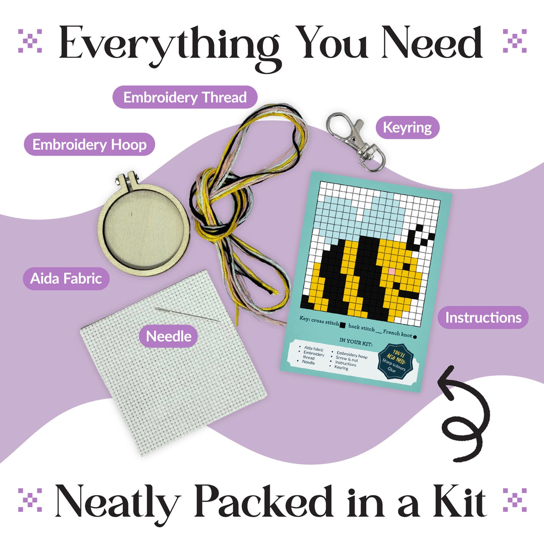 'Bee Yourself' Mini Matchbox Cross Stitch Kit