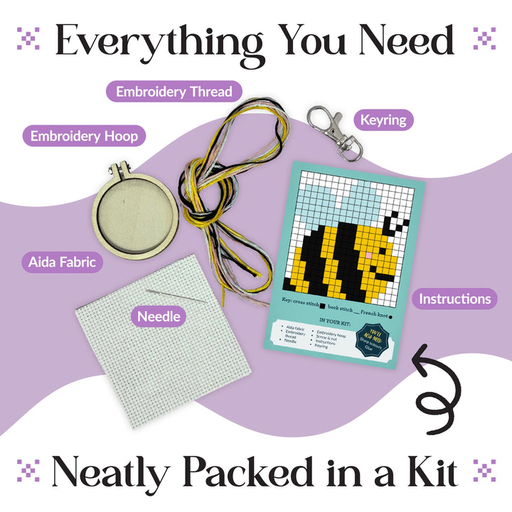 'Bee Yourself' Mini Matchbox Cross Stitch Kit