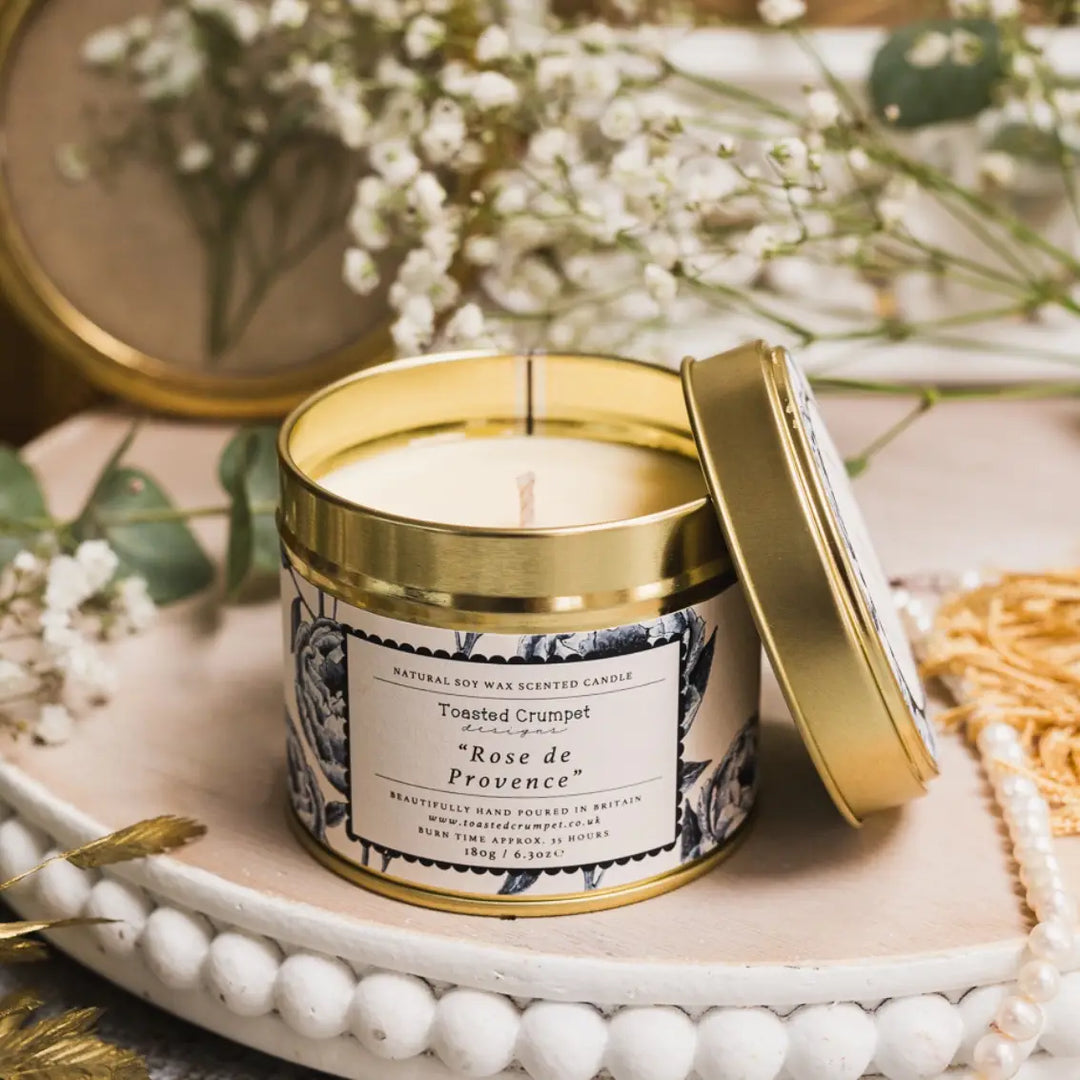 Rose de Provence Candle in a Matte Gold Tin