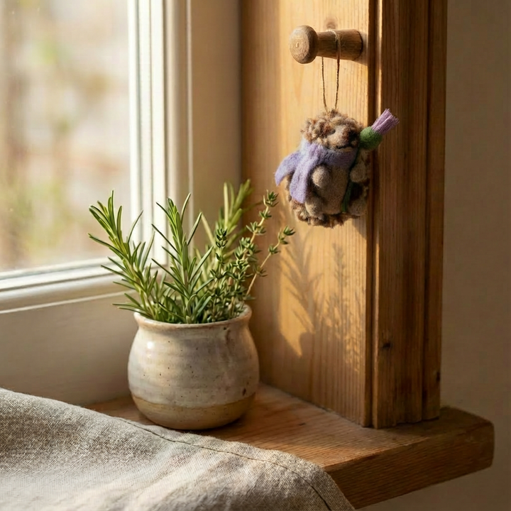 Handmade Felt Thea Hedgehog Woodland Hanging Decoration