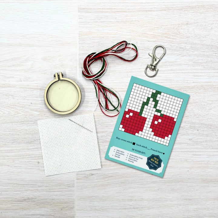 'I Love You Cherry Much' Mini Matchbox Cross Stitch Kit