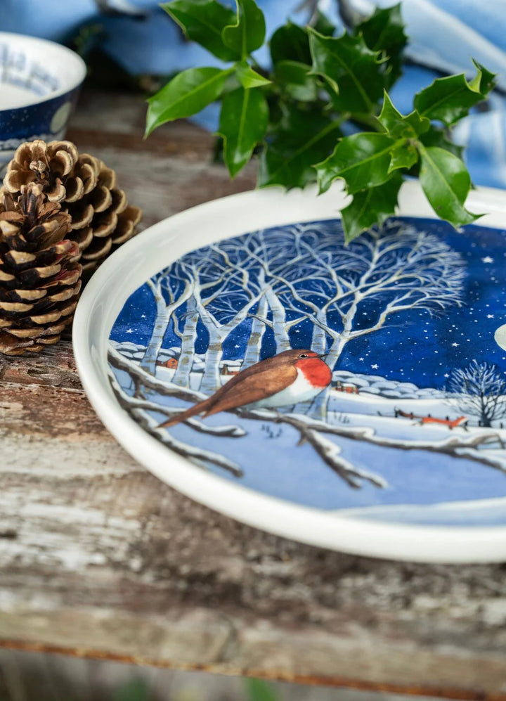 Midnight Robin 11" Flat Serving Plate