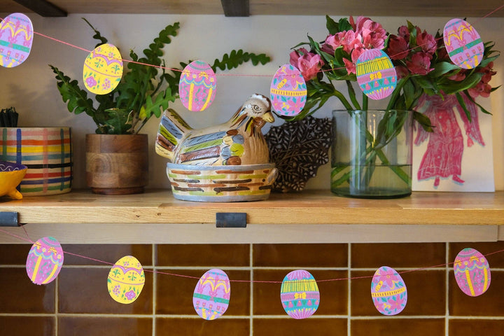 Easter Egg Sewn Paper Garland