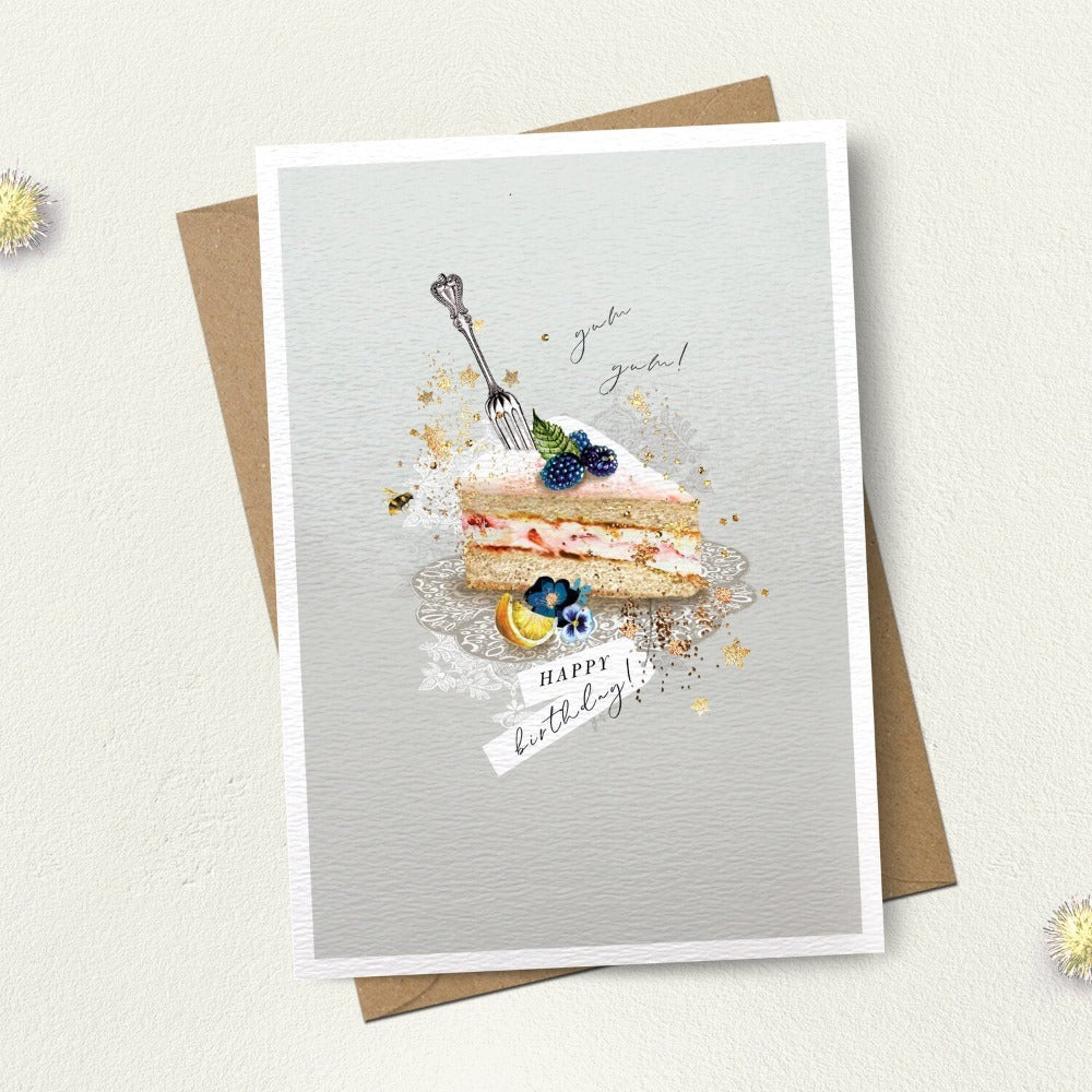 Happy Birthday Cake Slice Greeting Card