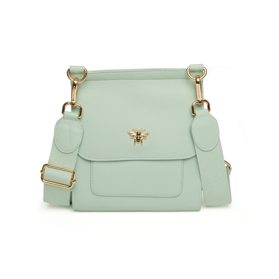 Bloomsbury Crossbody Bag by Alice Wheeler London-- Pastel Mint