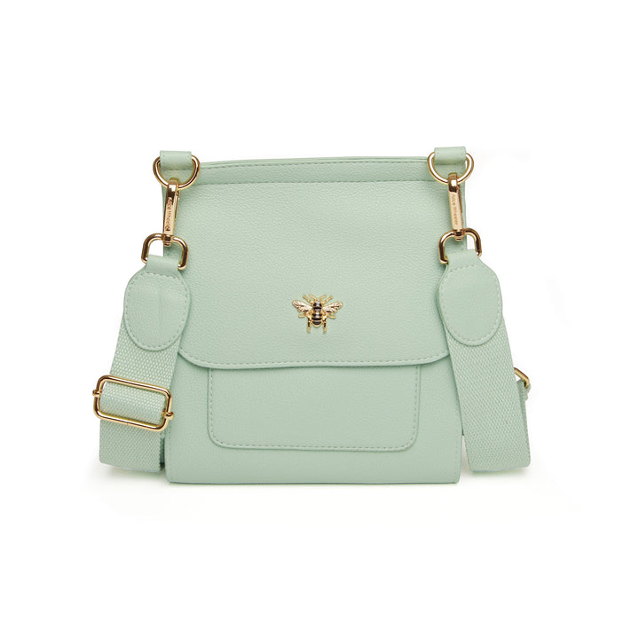 Bloomsbury Crossbody Bag by Alice Wheeler London-- Pastel Mint