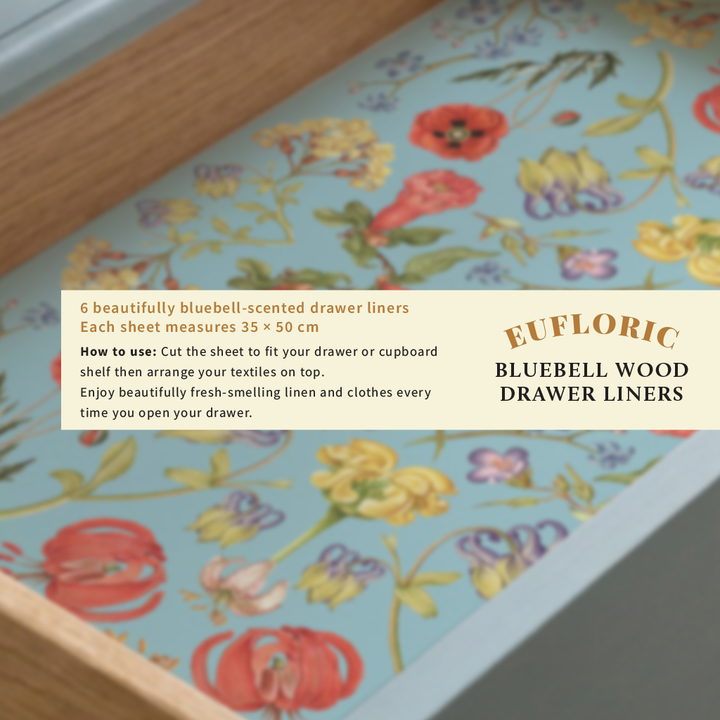 'Euphloric Bluebell Wood' Bluebell-Scented Drawer Liners