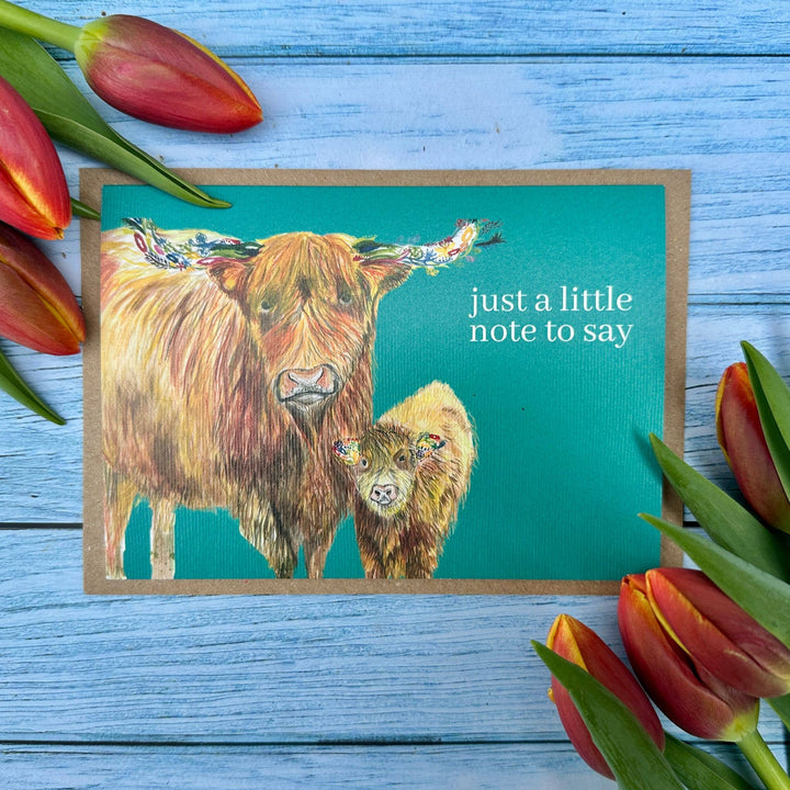 Highland Cow 'Just to Say' Eco Friendly Card