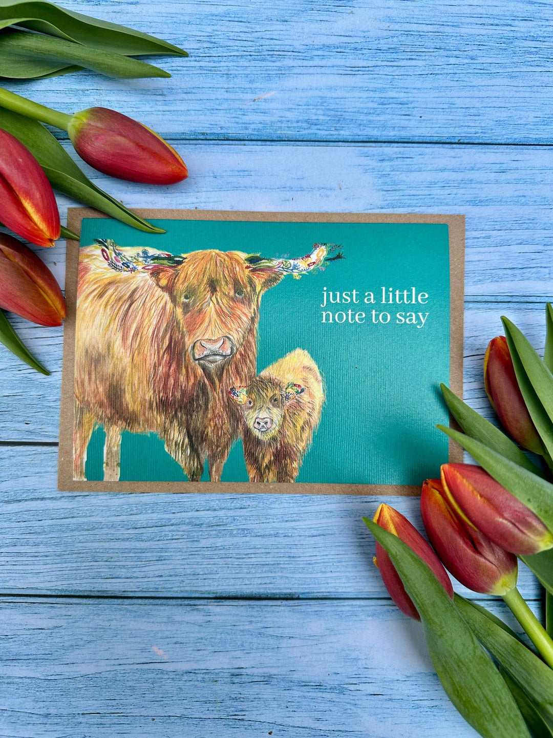 Highland Cow 'Just to Say' Eco Friendly Card