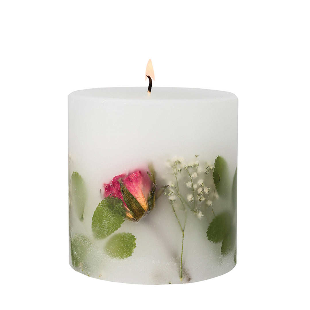Nature's Gift Scented Botanical Candle - Inclusion Pillar - Red Rose