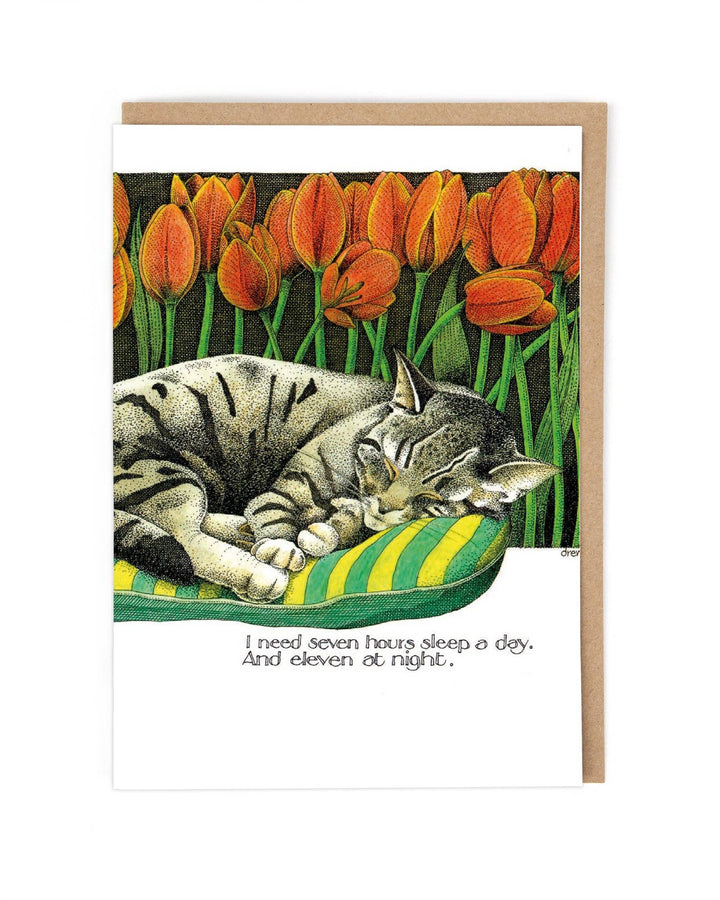 Seven Hours Sleep Card by Simon Drew