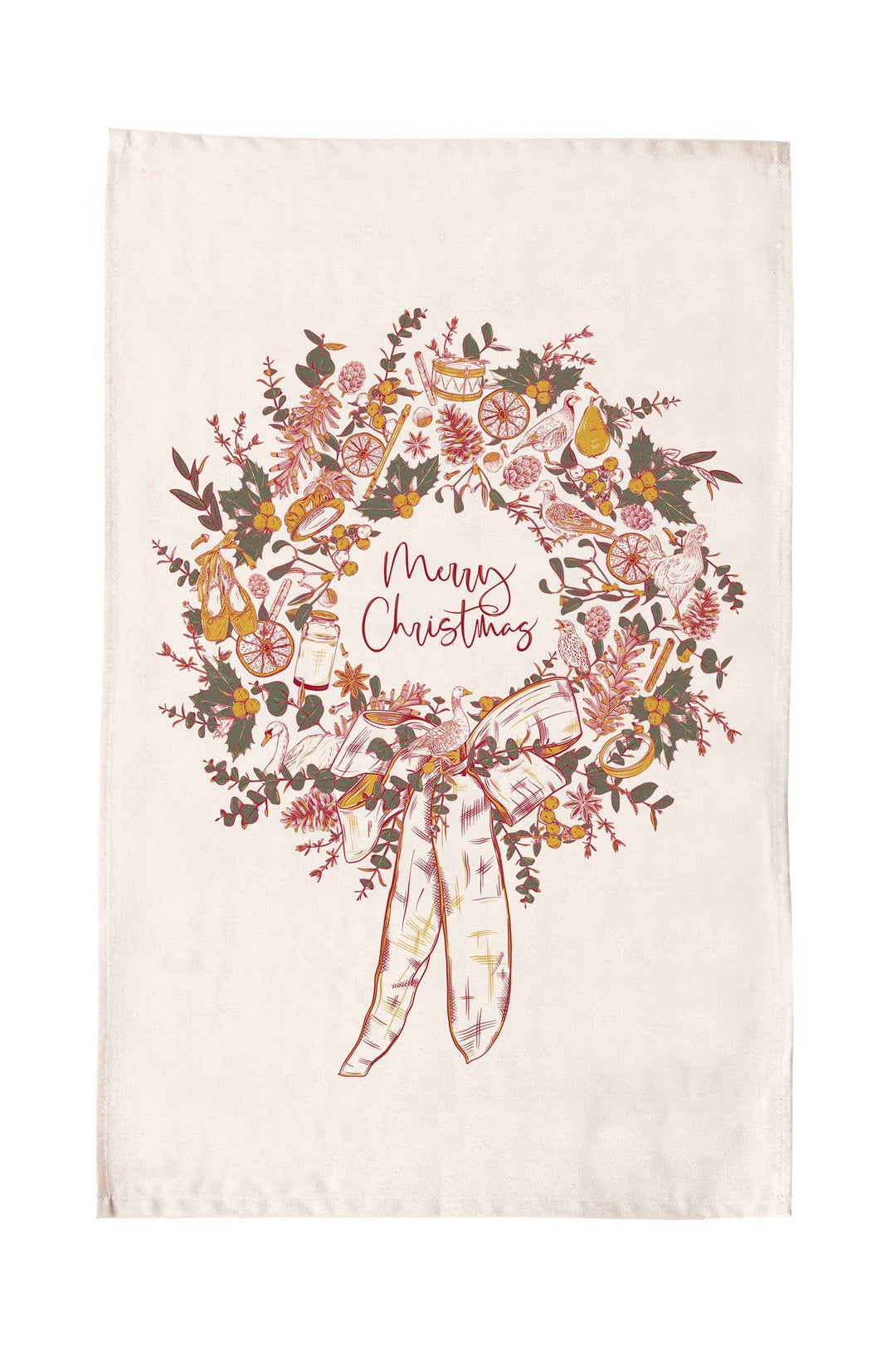 Two Turtle Doves Tea Towel
