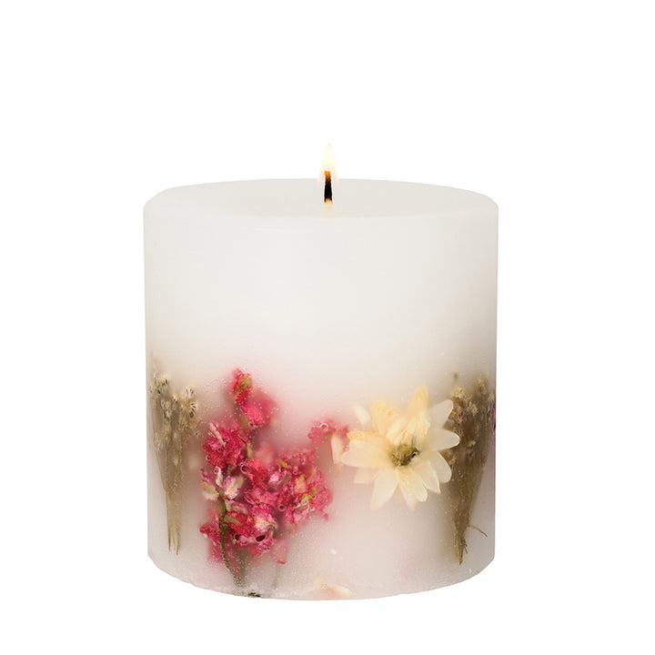 Nature's Gift Scented Botanical Candle - Inclusion Pillar - Geranium Rosa