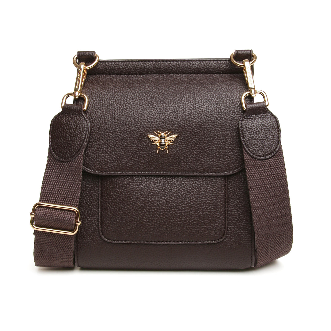 Bloomsbury Crossbody Bag by Alice Wheeler London-- Chocolate