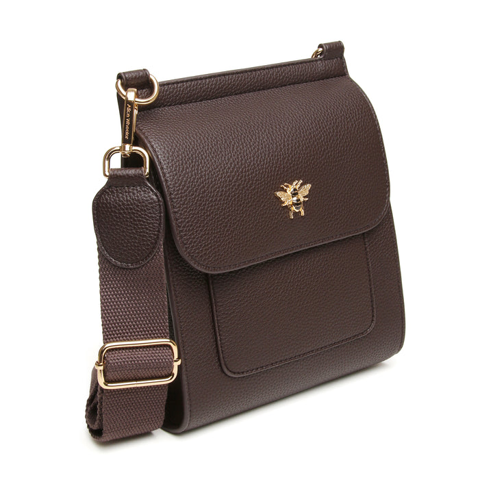 Bloomsbury Crossbody Bag by Alice Wheeler London-- Chocolate