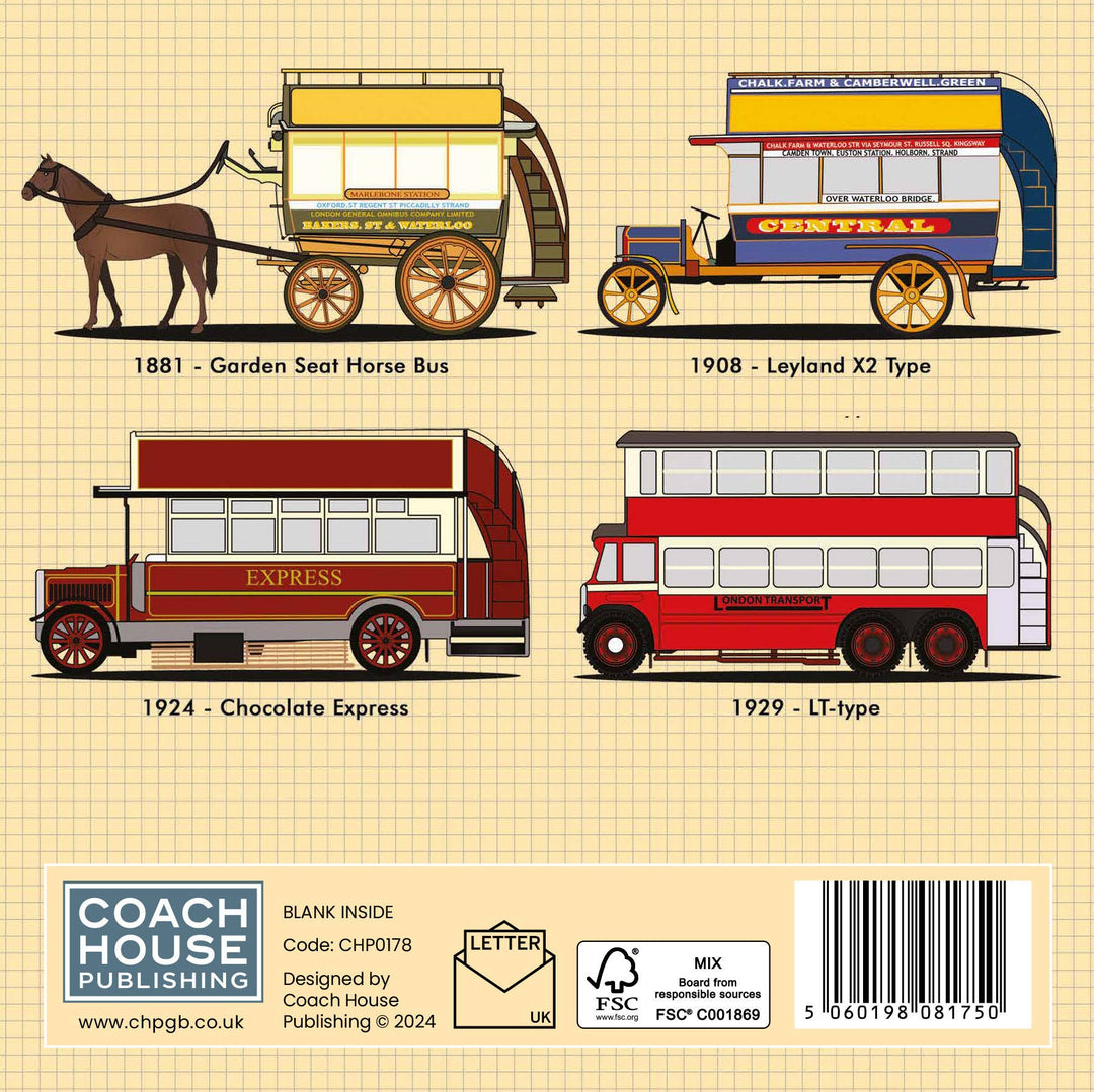 London Buses Greetings Card