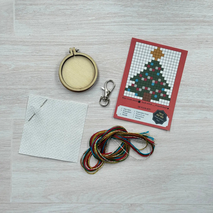 Christmas Tree Mini Matchbox Cross Stitch Kit