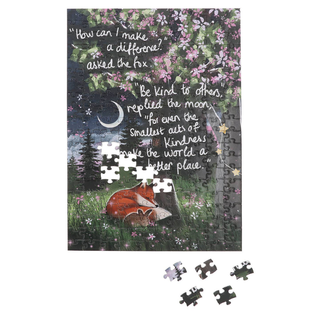 Fox Under The Moon Kindness 200 Piece Double Sided Jigsaw Puzzle