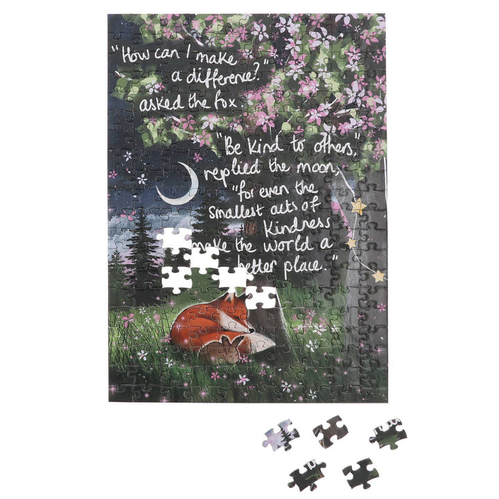 Fox Under The Moon Kindness 200 Piece Double Sided Jigsaw Puzzle