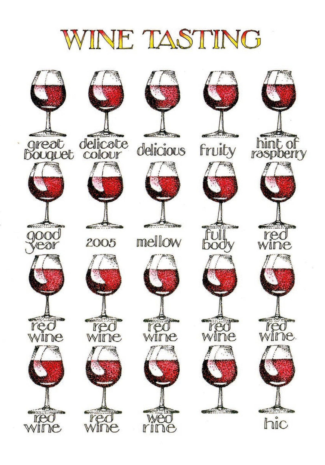 Wine Tasting Card by Simon Drew