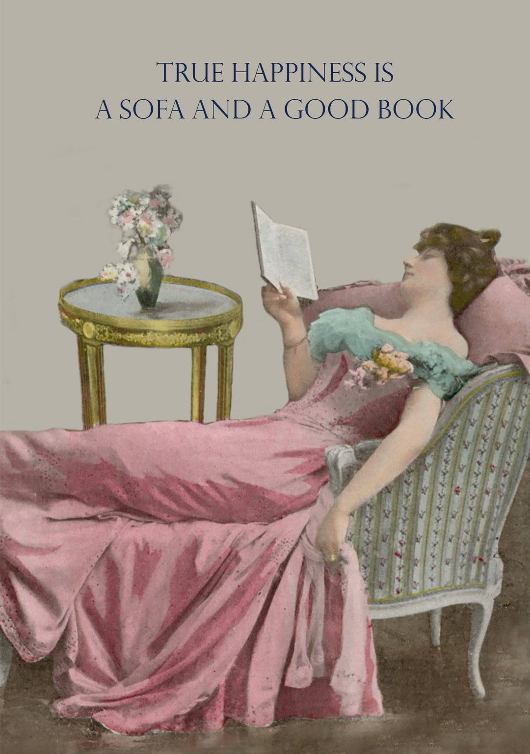 A couch and a Good Book Card by Champagne