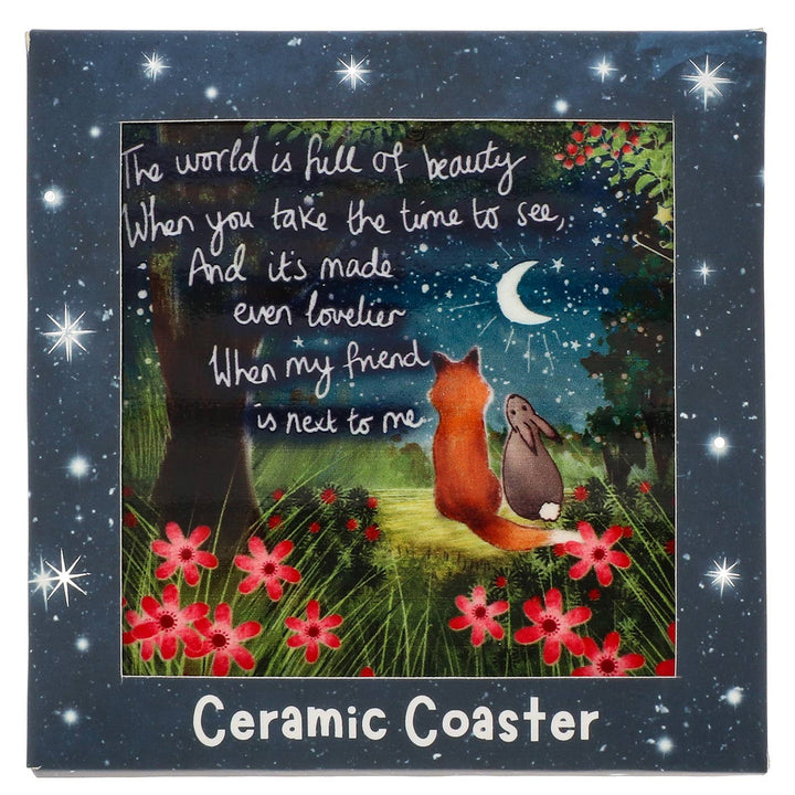 Fox Under The Moon Beautiful Friend Coaster