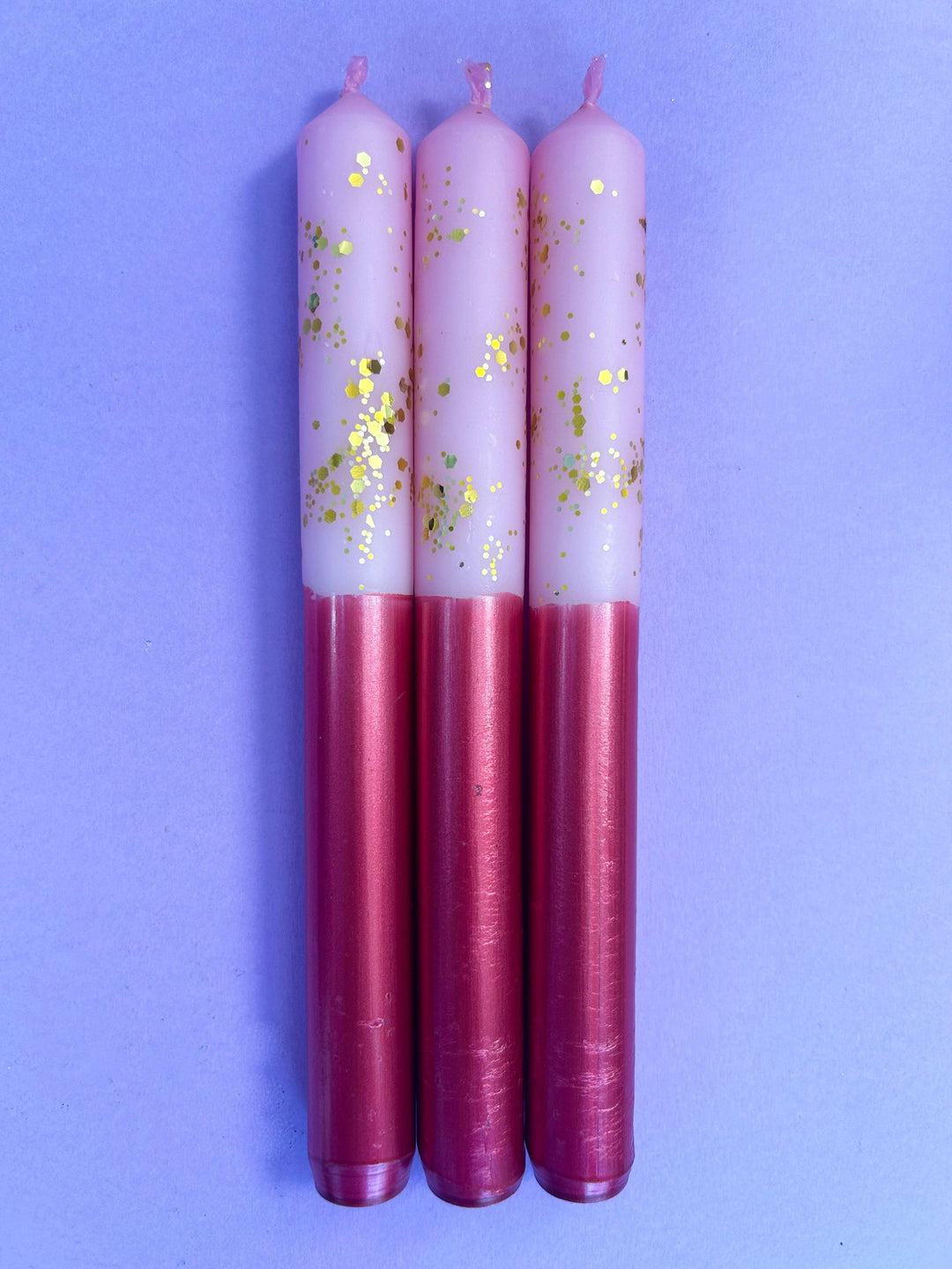 SUGAR AND SPICE Dip Dye Dinner Candle Trio