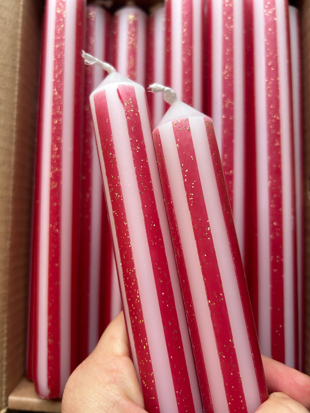 Christmas Pinstripes Individual Candle