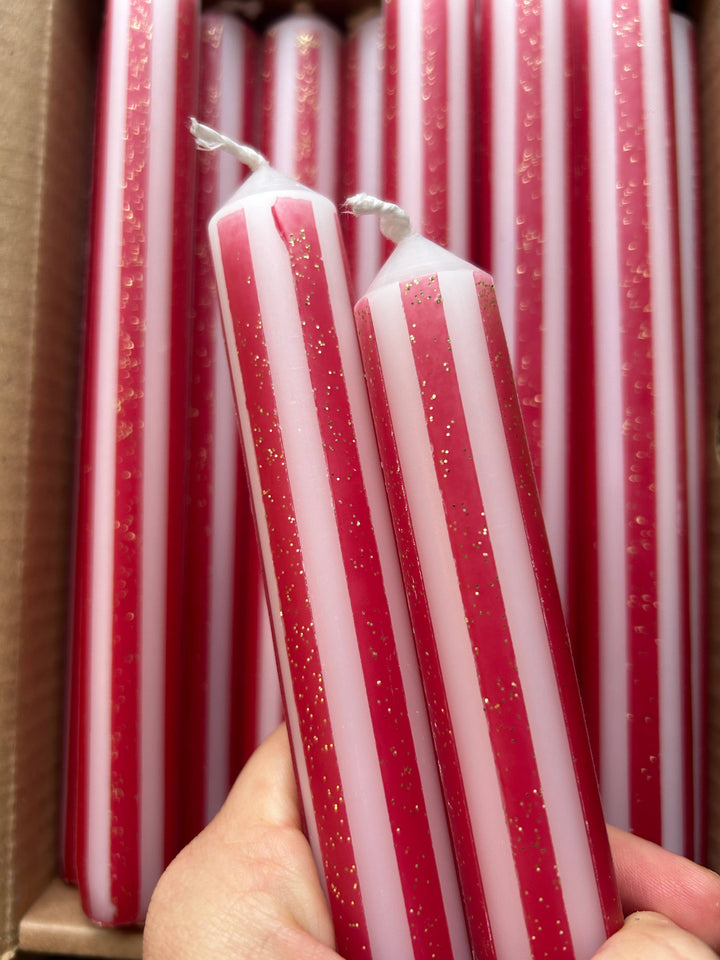 Christmas Pinstripes Individual Candle