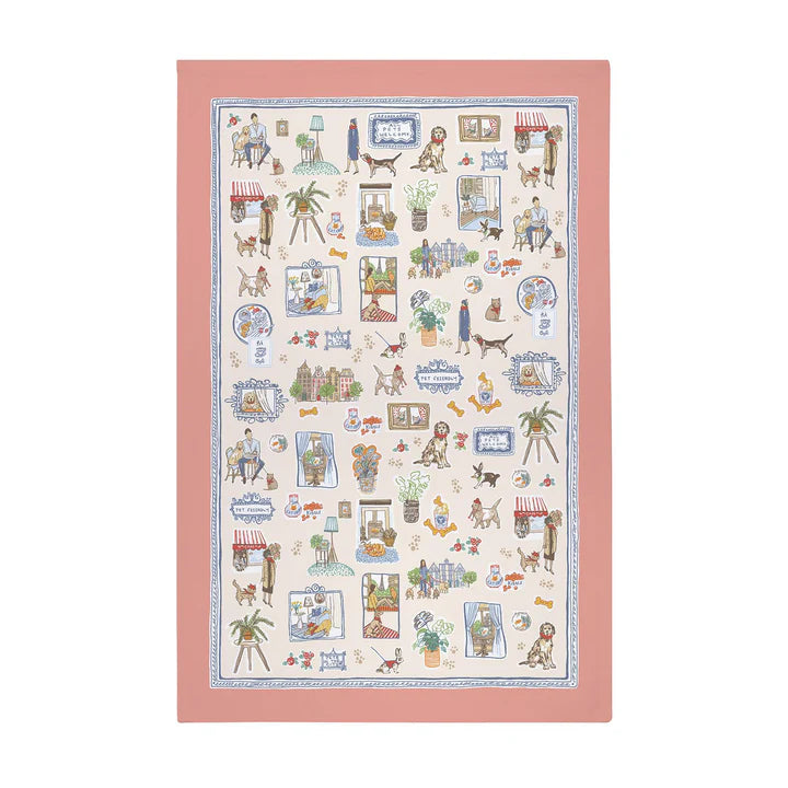 Pets In The City Cotton Tea Towel
