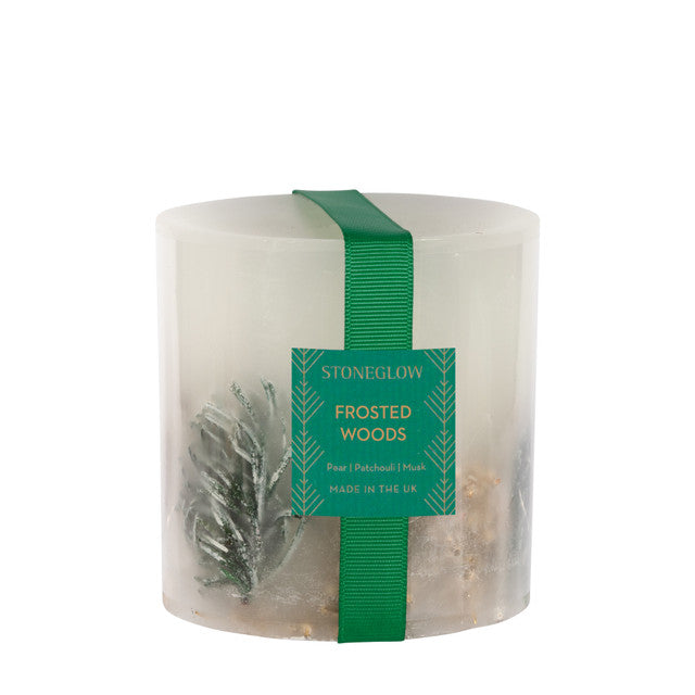 Seasonal Collection - Frosted Woods - Fat Botanical Pillar - Scented Candle
