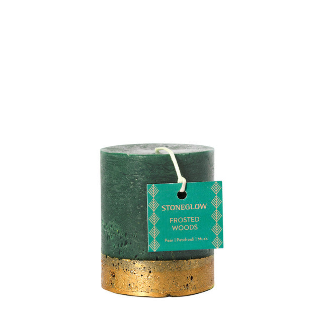 Seasonal Collection - Frosted Woods - Short Pillar - Scented Candle