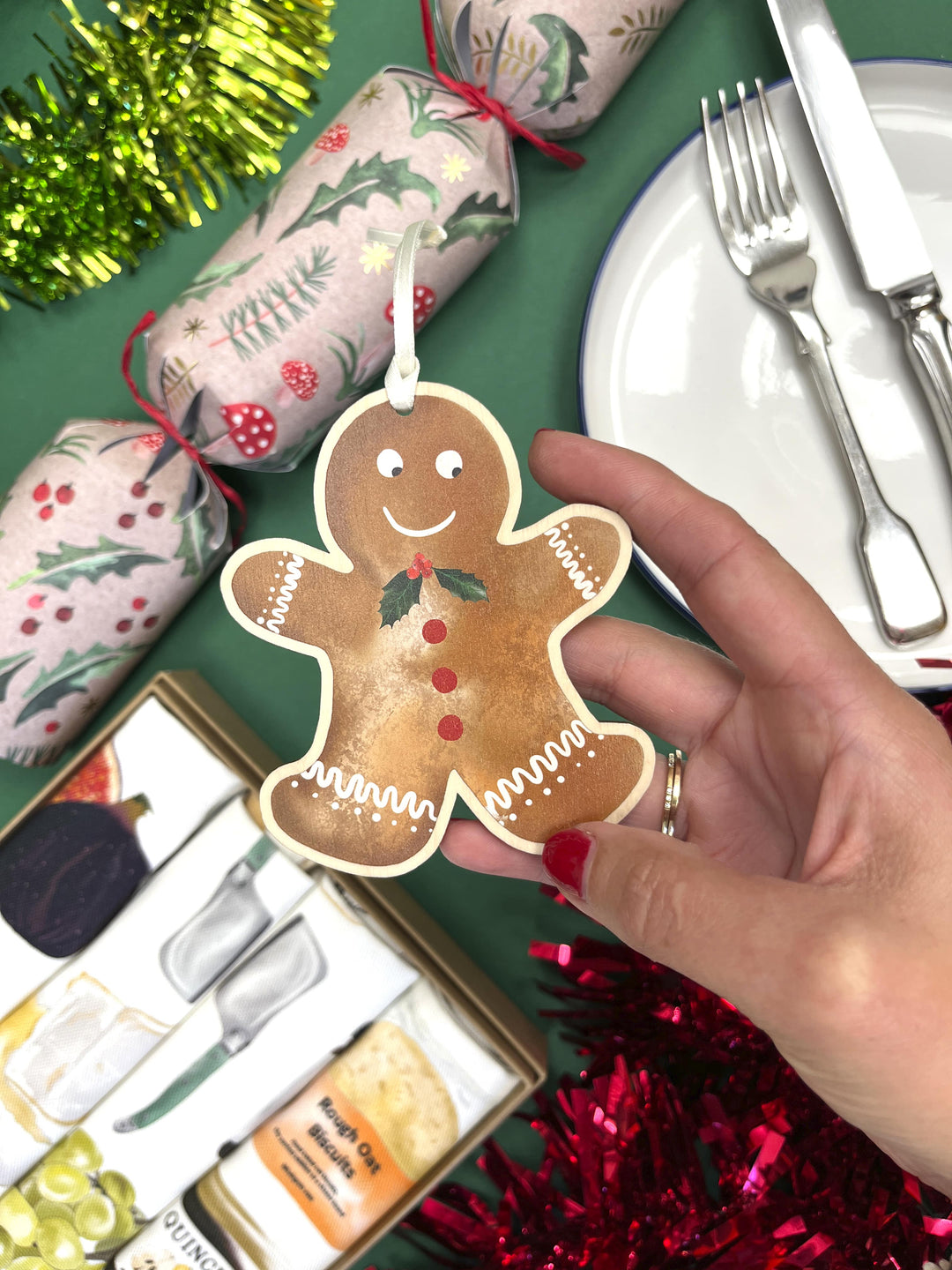 Gingerbread Man Wooden Christmas Ornament