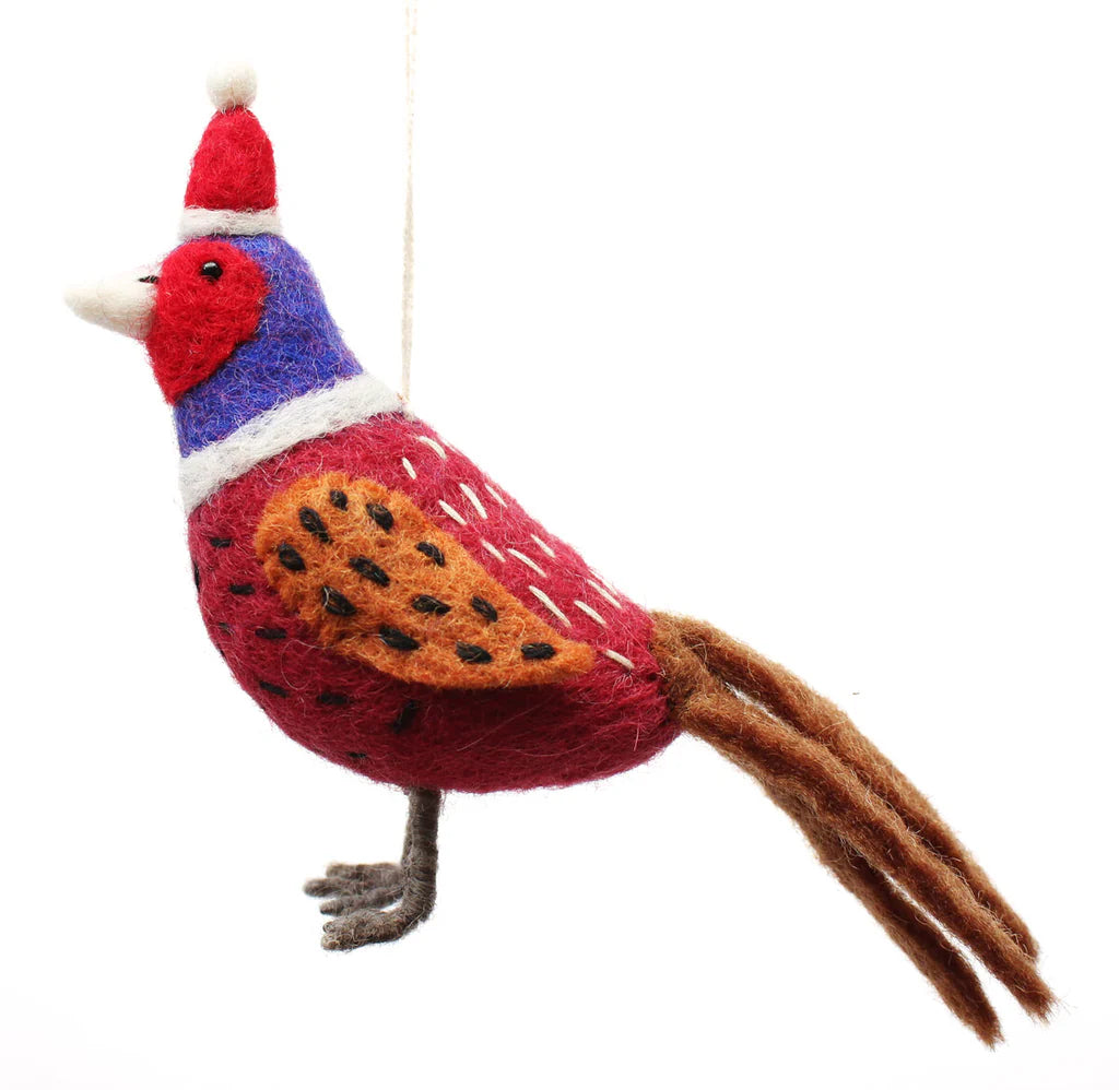 Christmas Pheasant Felt Decoration