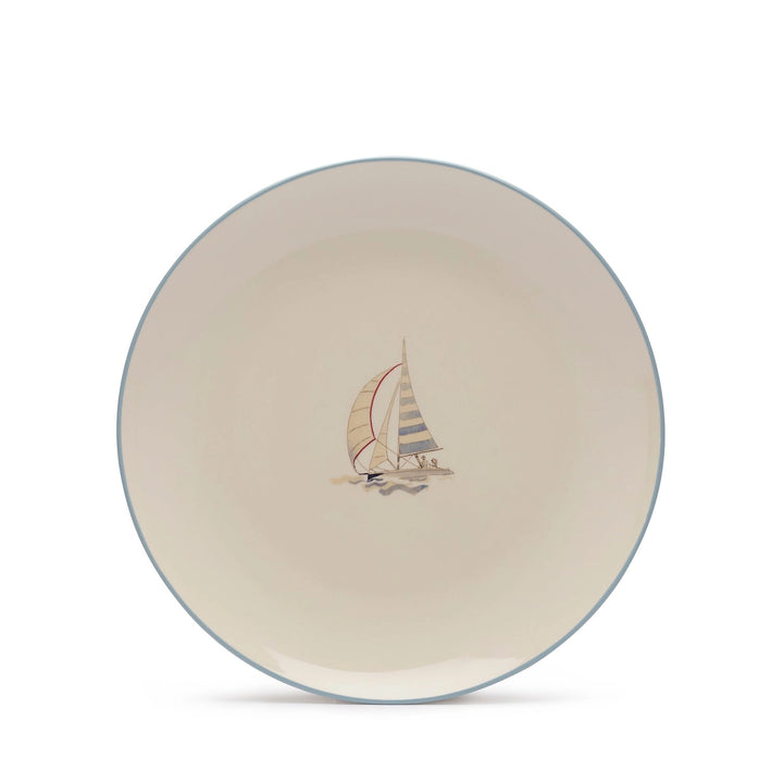 Coastal Boats Stoneware Dinner Plate