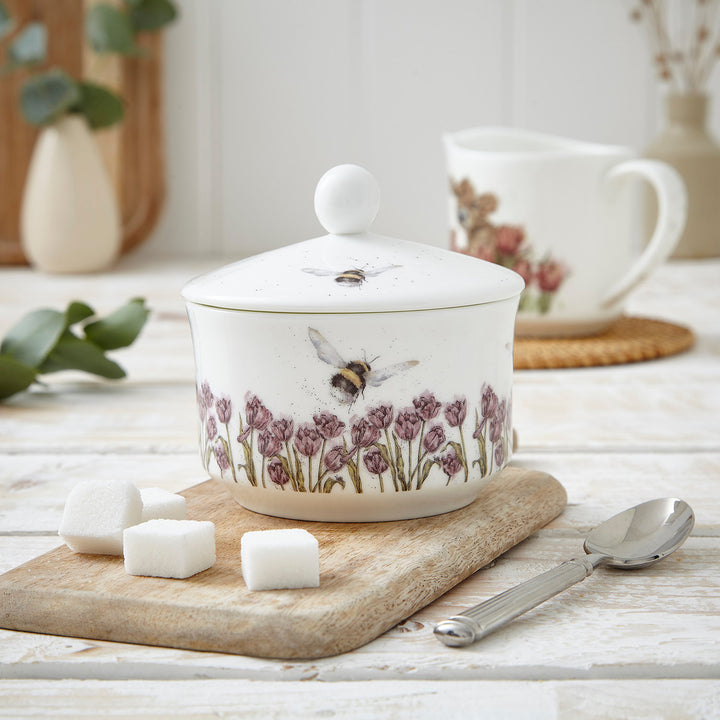 'Bumble Bee' Bone China Covered Sugar Pot by Wrendale Designs