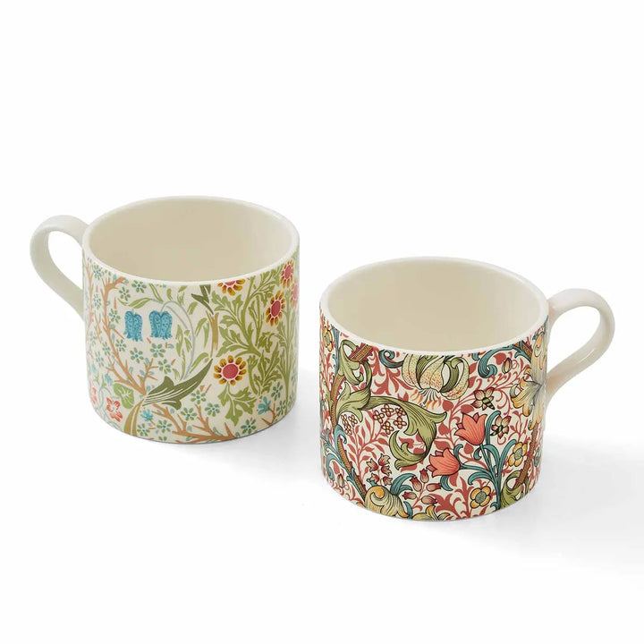 William Morris & Co. Set of Two Blackthorn & Golden Lily Mugs by Spode