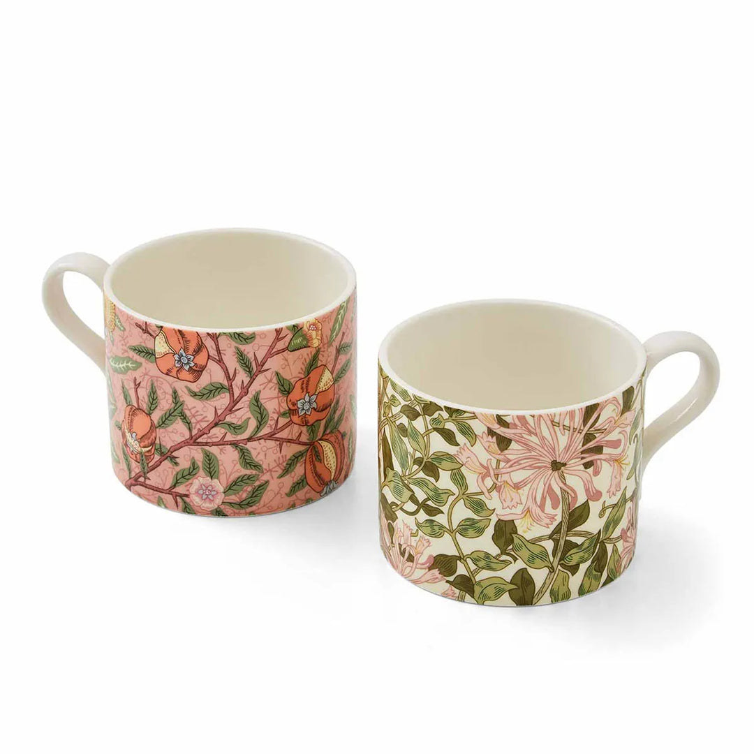 William Morris & Co. Set of Two Fruit & Honeysuckle Mugs by Spode