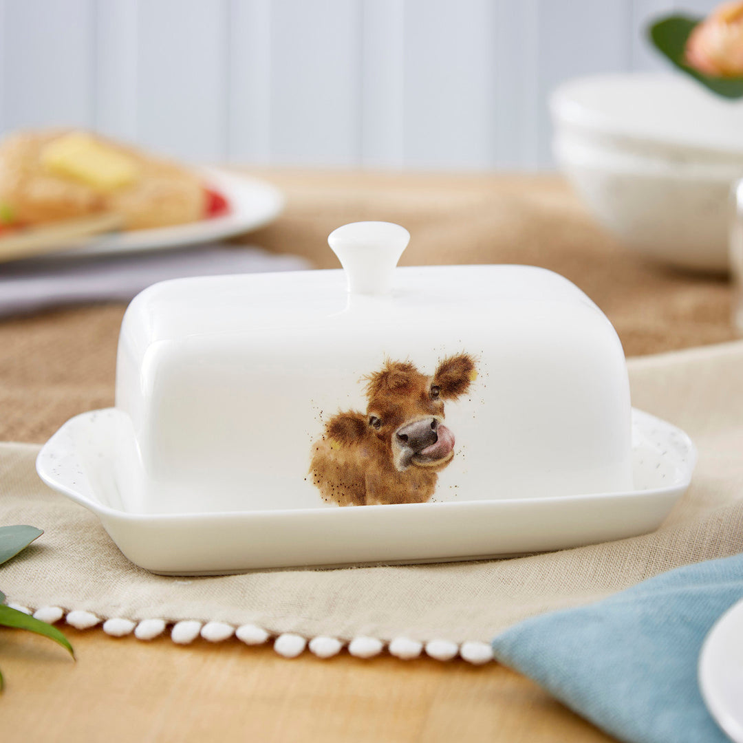 'Cow'  Bone China Covered Butter Dish by Wrendale Designs