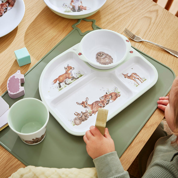 'Little Wren' Wrendale Melamine Divided Tray & Bowl Set