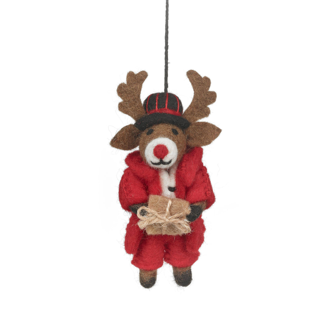 Dasher the Christmas Reindeer Handmade Felt Decoration