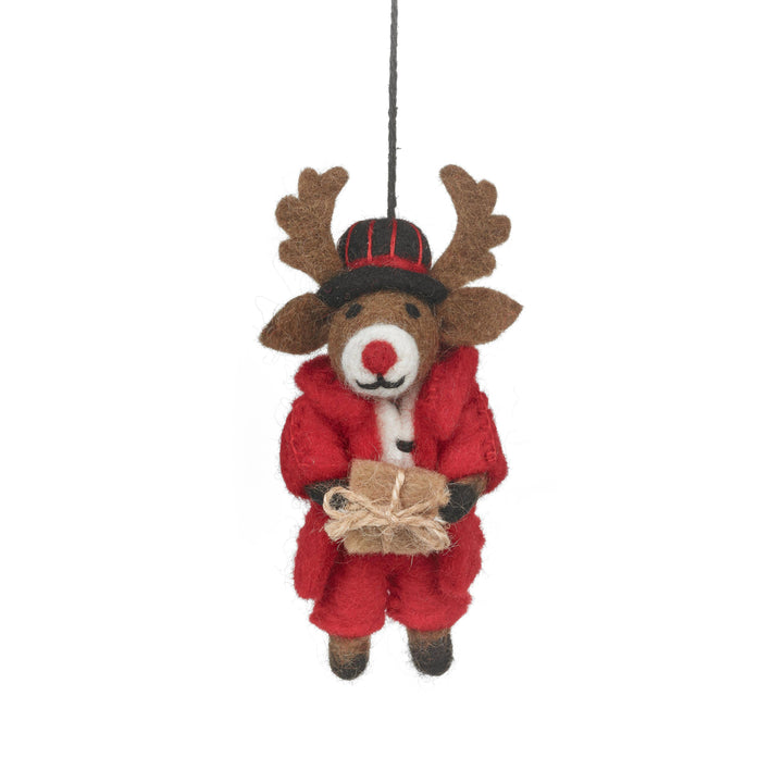 Dasher the Christmas Reindeer Handmade Felt Decoration